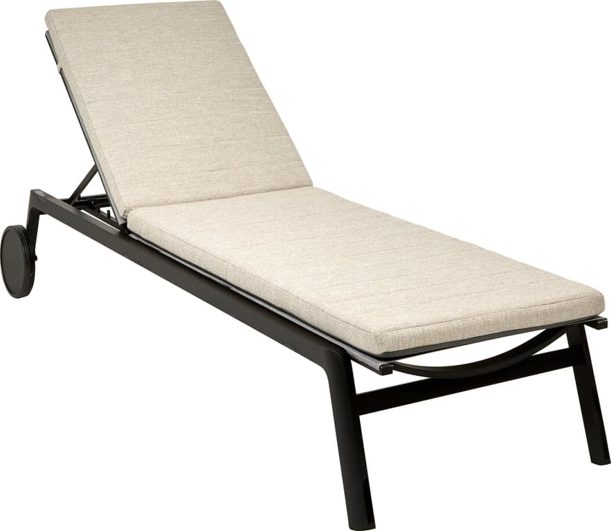 $Bilde av Ambon solseng (Svart ramme, grå textilene, beige pute)