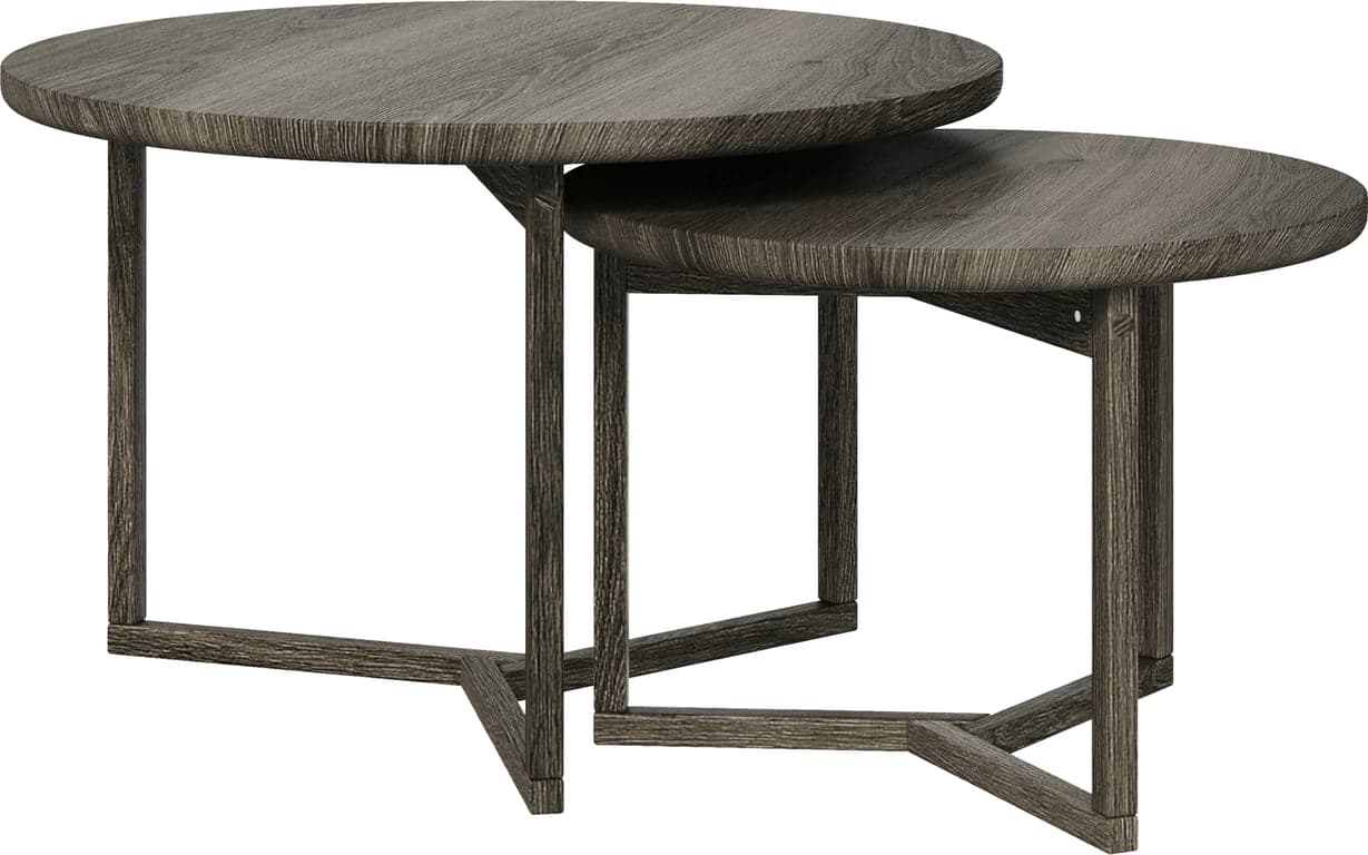 Bilde av Timeless sofabord sett rundt (Ø75xH48 / Ø58xH40 cm)