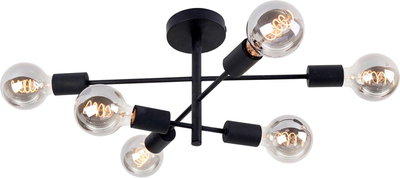 Bilde av Cross plafond (6xE27 svart)