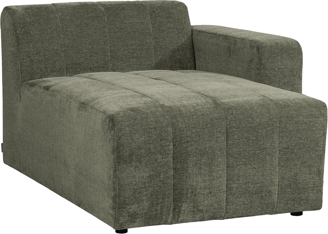 $Bilde av Hjellegjerde Urban sjeselong m/vange (Høyre, stoff Liana grønn, putesøm)