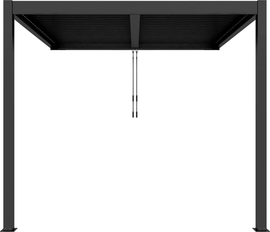 Bilde av Pergola veggmontert 3x3m u/LED-lys   (H: 230 cm, svart m/tak)