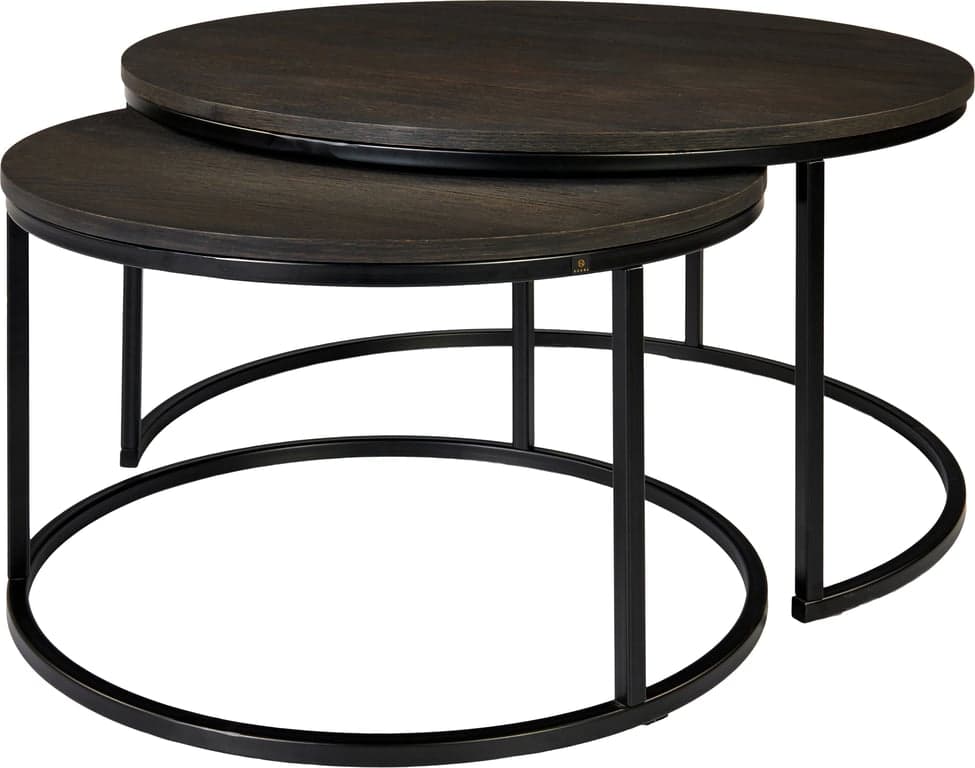 $Bilde av Nobel sofabord sett rundt (Nobel settbord Ø 90 / 70 H 47 / 42 cm  smoked olje)