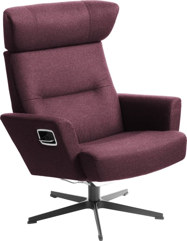 $Bilde av Conform Relieve hvilestol (Stoff Sheford aubergine, svart aluminumsfot med sving)