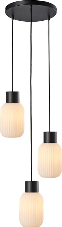 Bilde av Ina taklampe (3 lys, sort/opal)