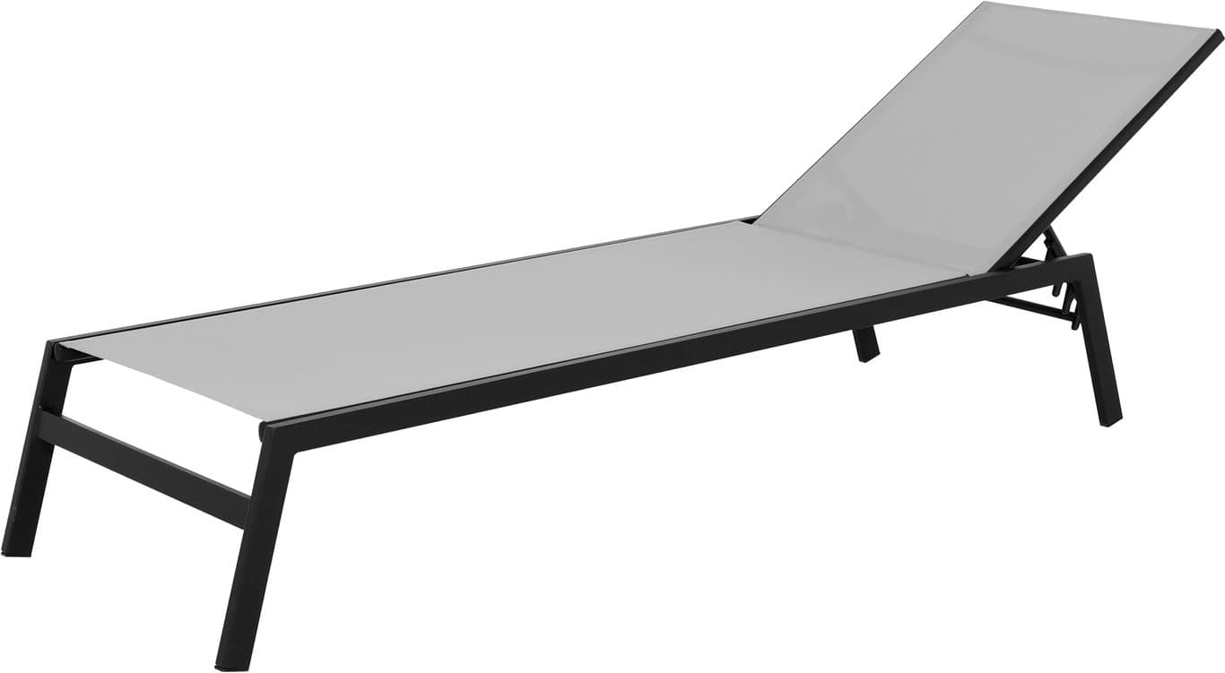 Bilde av Sunniva solseng (Svart m/lys grå textilene og regulerbar rygg)