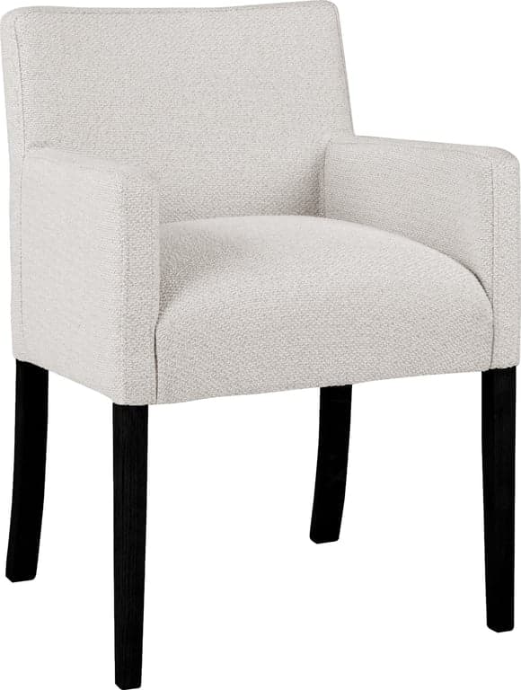 Bilde av Nobel spisestol m/rett arm (stoff Taffie Thule natur, svarte ben)