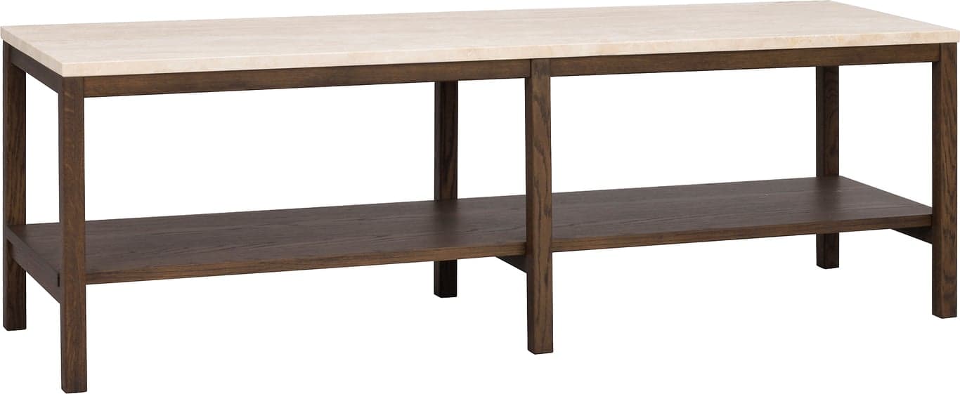 $Bilde av Orwel konsollbord lav (140xH45 beige travertin/brun eik)