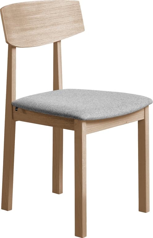 Bilde av Editions by Skovby spisestol 97 (ben og rygg i hvitoljet eik, sete i stoff Touche lys grå)