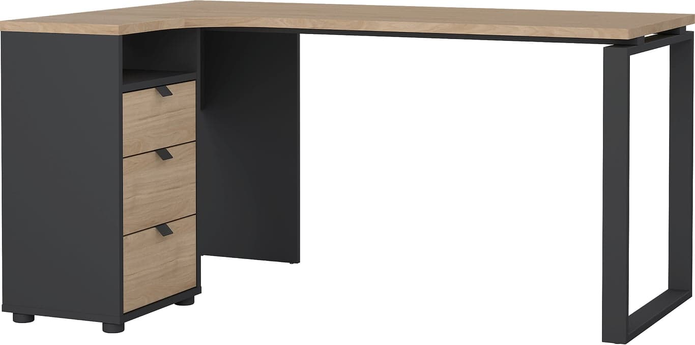 Bilde av Sign skrivebord hjørne (med skuffekassett grå/natur)