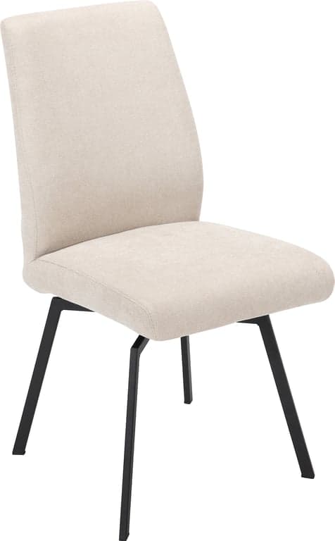 Bilde av Alfa regulerbar spisestol (understell i svart stål, stoff Bloq Beige 3460)