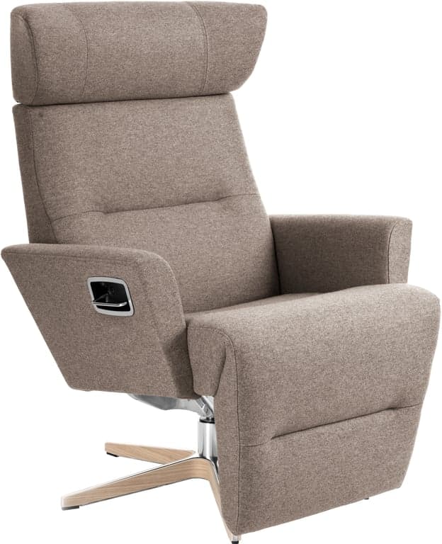 Bilde av Conform Relieve recliner (Svingfot ubehandlet eik/alu stoff Sheford mole)