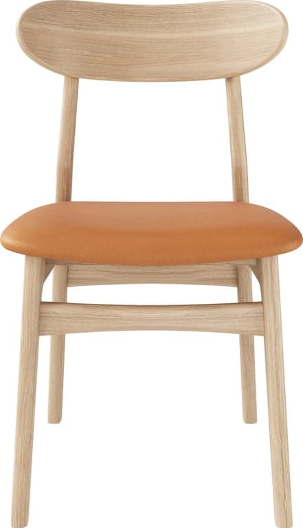 Bilde av Fyn spisestol (cognac lær, hvitoljet eik)