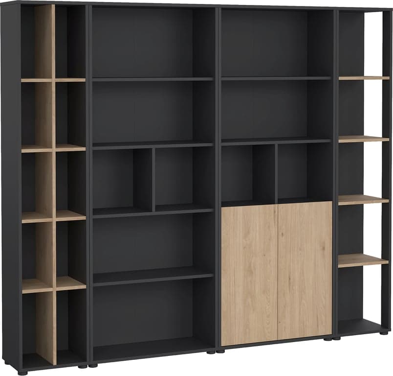 $Bilde av Sign bokhylle reolkombinasjon (grå/natur B241 H205 cm)