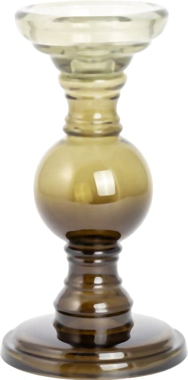 Bilde av Lama Århus lysestake lav (H: 24 cm, grønn, glass)