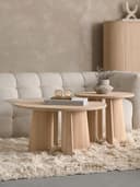 Japandi sofabord rundt Ø 85 H 45 cm