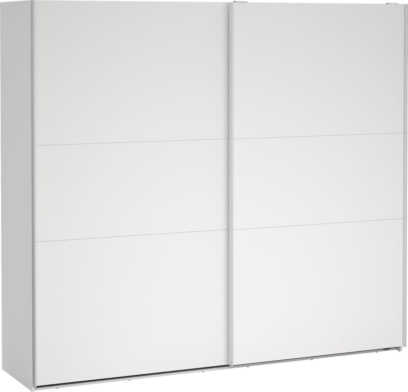 Bilde av Como skyvedørsgarderobe 245x220cm (Hvit, med 2 hvite dører)