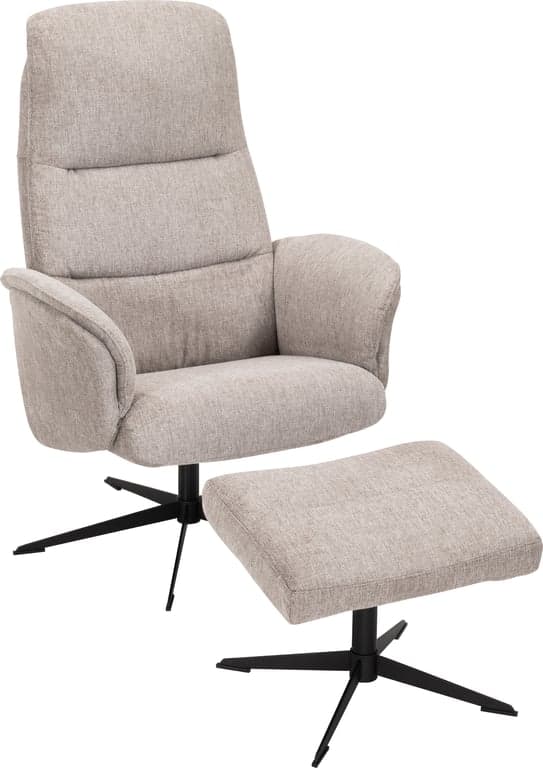 Bilde av Driva hvilestol med skammel (stoff Brego light brown 3591, orion base svart)