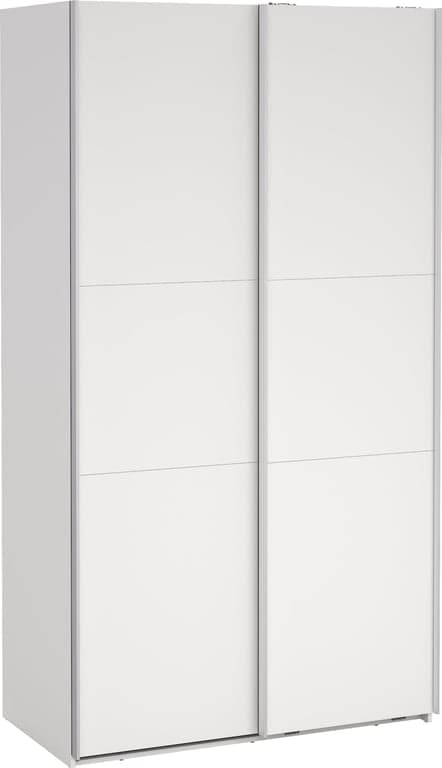 Bilde av Como skyvedørsgarderobe 120x220cm (Hvit, med 2 hvite dører)