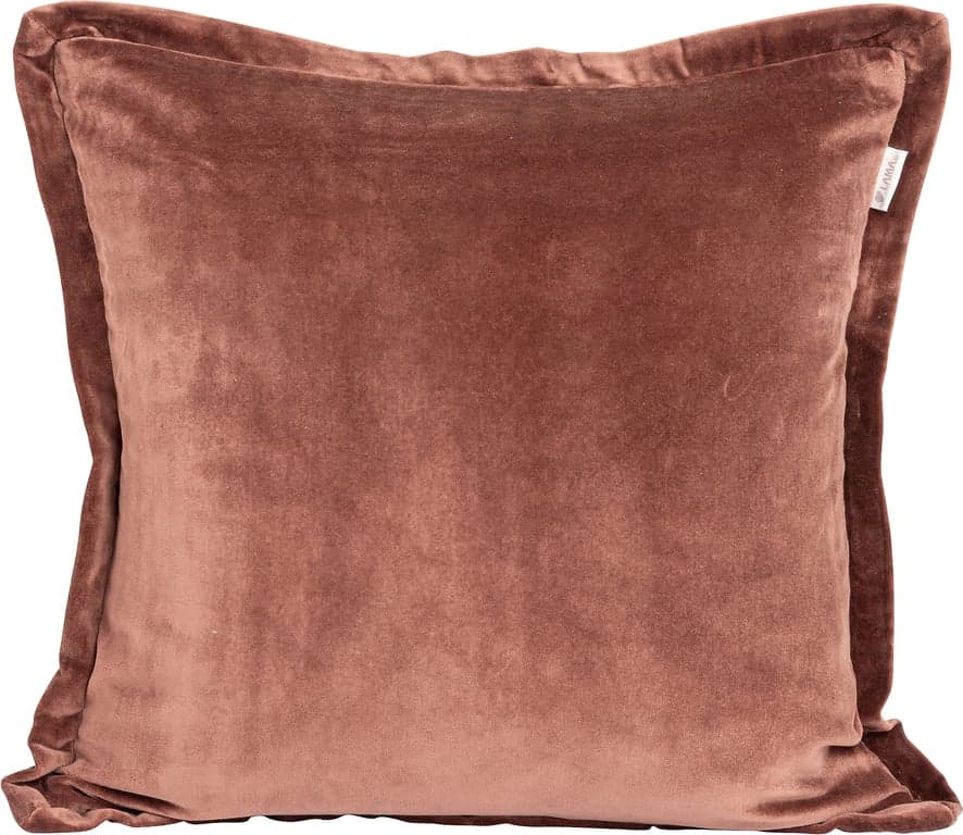 $Bilde av Lama putetrekk (bomullsvelur, marone med flat kant 50x50 cm)