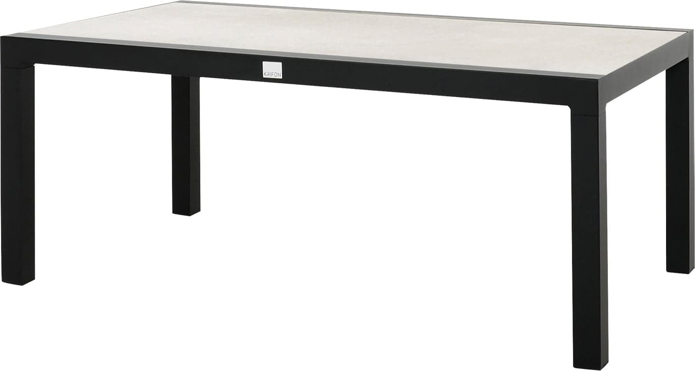 Bilde av Atlanta bord (120 x 70 H: 50 cm, svart alu med beige bordplate)