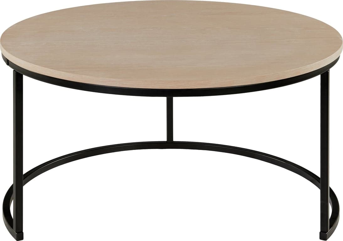 $Bilde av Nobel sofabord rundt Ø 90, H 47 cm (innskyvbart hvitoljet)