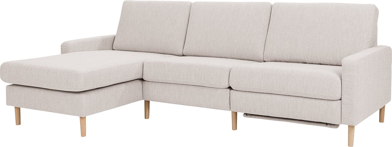 $Bilde av Sone høy 3 seter med sjeselong (Modulsofa. Sjeselong + 1 seter + elektrisk recliner, stoff 321/11 Alpine beige)