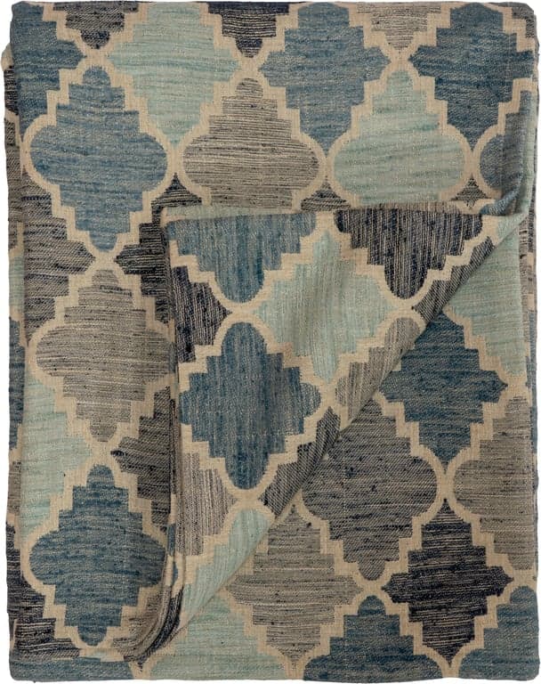 Bilde av Risør sengeteppe dekor blåtoner  (145 x 260 cm, blåtoner)