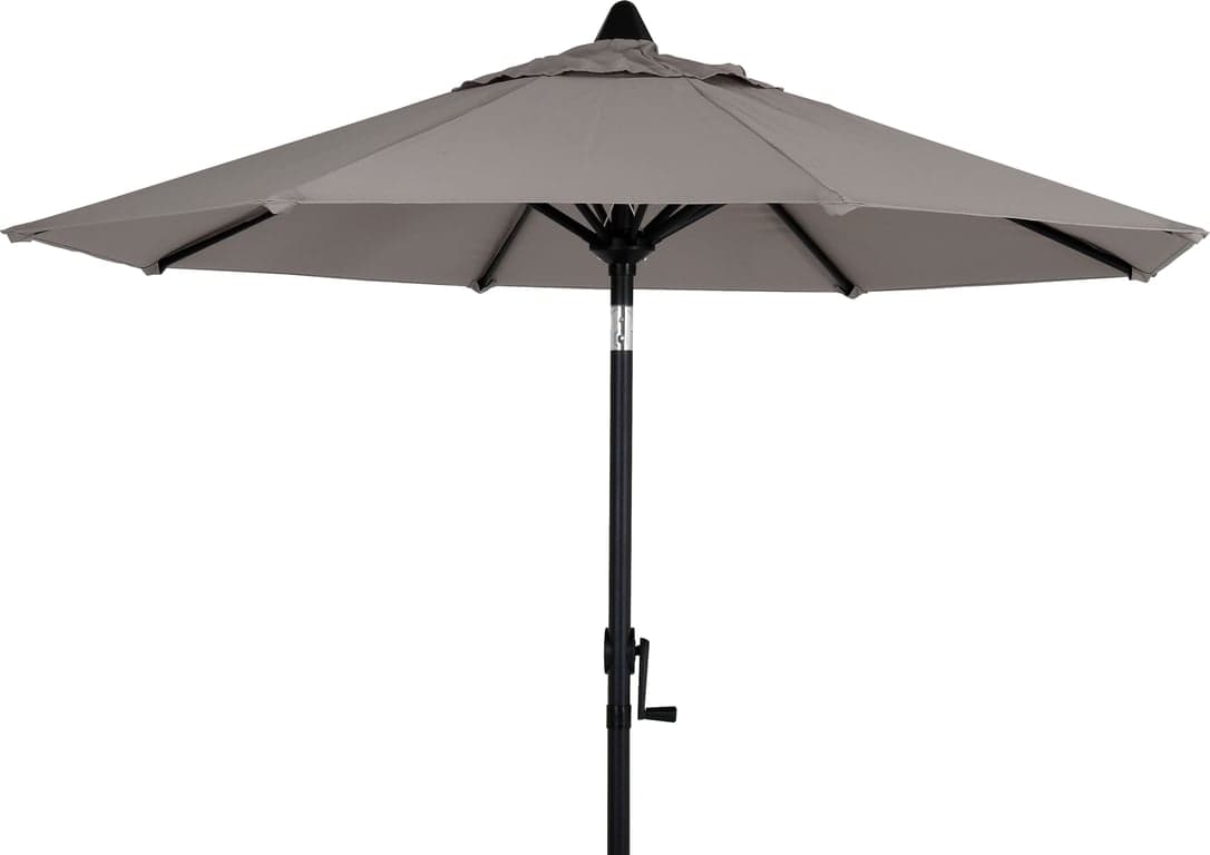 Bilde av Ibiza parasoll Ø: 200 cm (Fjellgrå/svart aluminium)