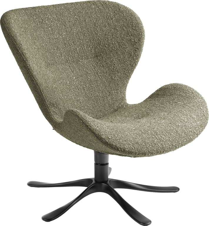 Bilde av Conform Daisy lenestol (Stoff Denali Olive, svart aluminiumsfot med sving)