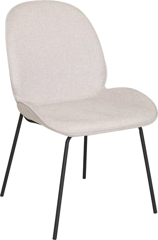 $Bilde av Olivia spisestol (Stoff Belfast lys beige, svarte ben)