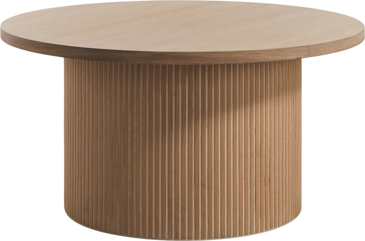Bilde av Linea sofabord rundt Ø 90, H 47 cm (lys naturoljet eikefiner)