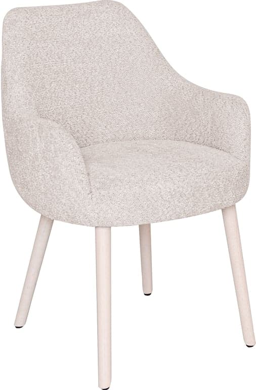 $Bilde av Theo spisestol (Beige tekstil, hvitpigmentert eikeben)