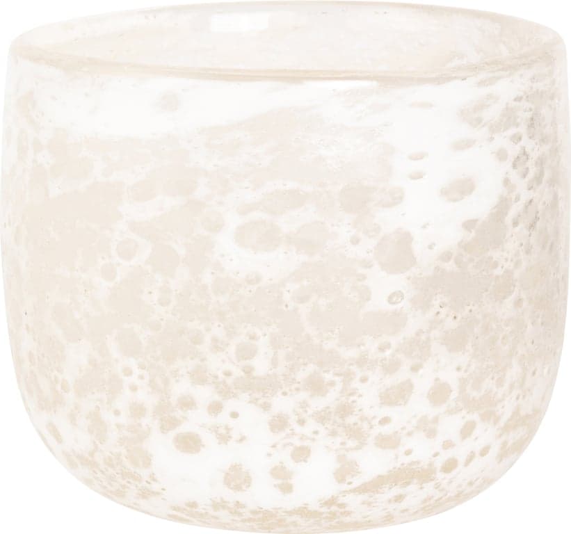 Bilde av Lama Lyslykt (glass buet med hvit glasur)