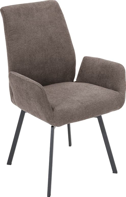 Bilde av Charlie regulerbar spisestol (understell i svart stål, stoff Bloq Brun 3462)
