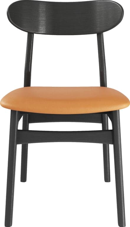 $Bilde av Fyn spisestol (cognac lær, svartbeiset eik)