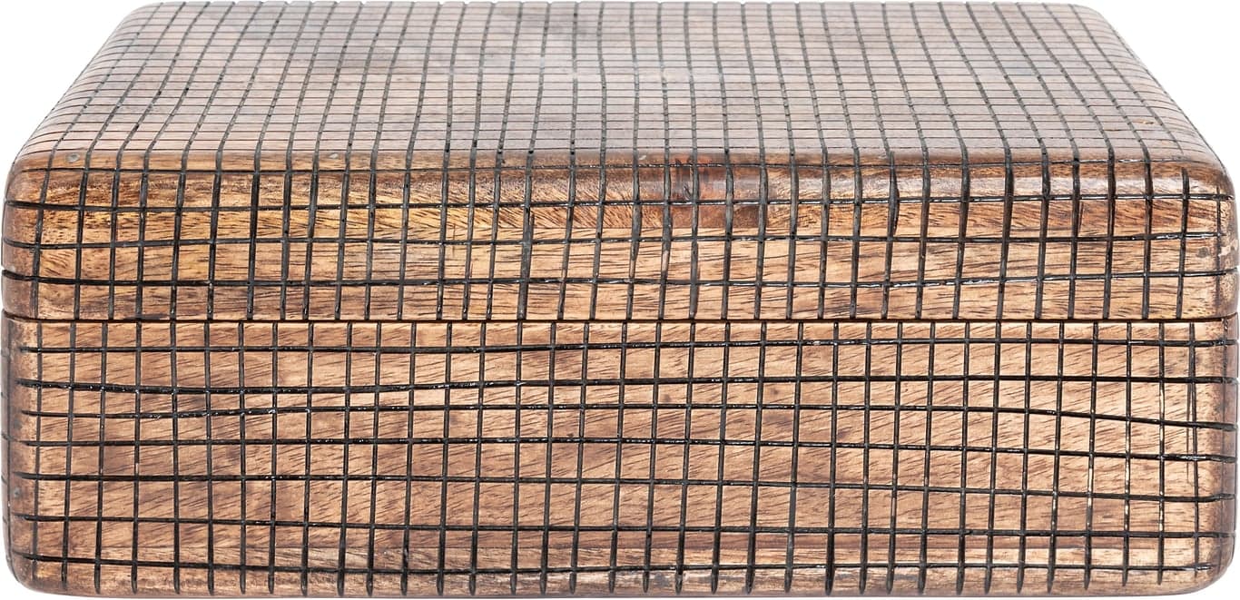 Bilde av Lama Leuven treboks stor (30 x 22 cm, rutemønstret)