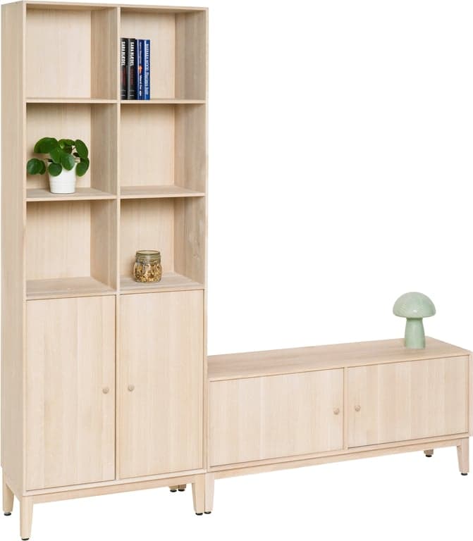 $Bilde av Square reol m/TV-benk hvitoljet (B: 192 H: 192 D: 34 cm. Modulsystem oppsett 193.)