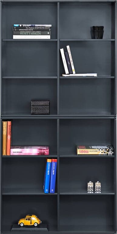 Bilde av Square bokhylle (71 x 20, H 142 cm. Modulsystem oppsett 102, bokreol i malt MDF antrasitt. Fås i flere dybder og farger)