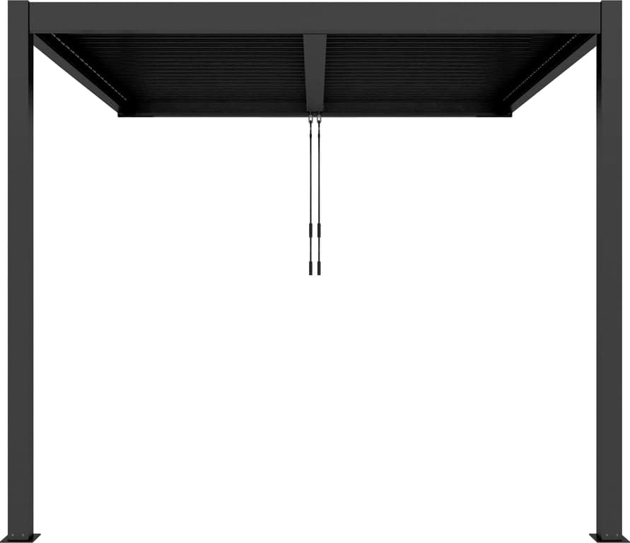 Pergola veggmontert 3x3m u/LED-lys  