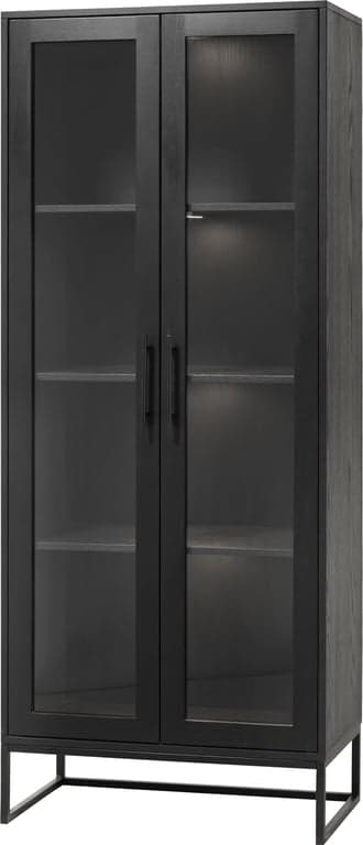 Bilde av Nobel vitrineskap (80 x 45, H 200 cm, matt svart, inkl led lys)