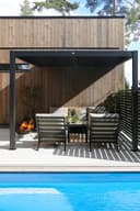 Pergola veggmontert 3x3m m/LED-lys  