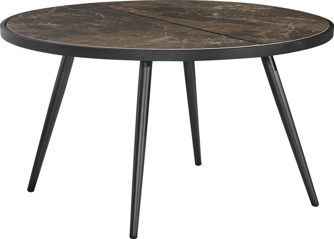 $Bilde av Ceramica spisebord (Ø: 135 H: 74 cm, svart ramme, keramikk bordplate)