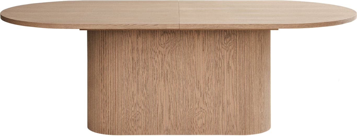 Bilde av Linea ovalt spisebord 220 x 102 cm (m/syncrouttrekk, lys naturoljet)