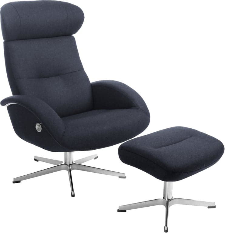 Bilde av Conform Flow hvilestol (Svingfot alu stoff Sheford dark blue 1383-48)