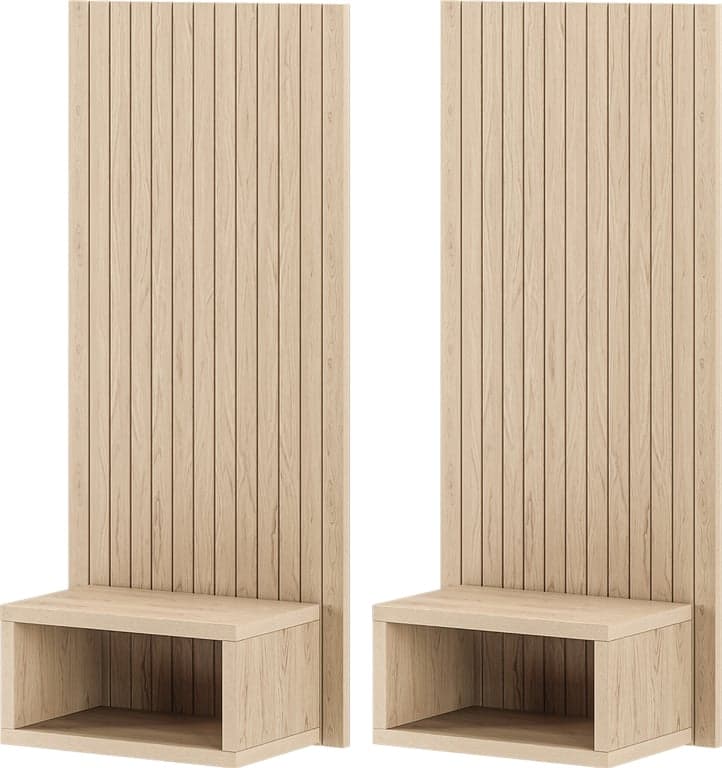 Bilde av Odel® Lund nattbord med spiler 2 stk (Natur, 39x90 cm)