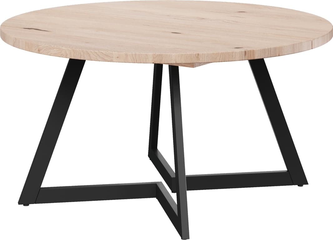 Bilde av Embla spisebord rundt Ø 140 cm (hvitoljet heltre eik med metallunderstell)