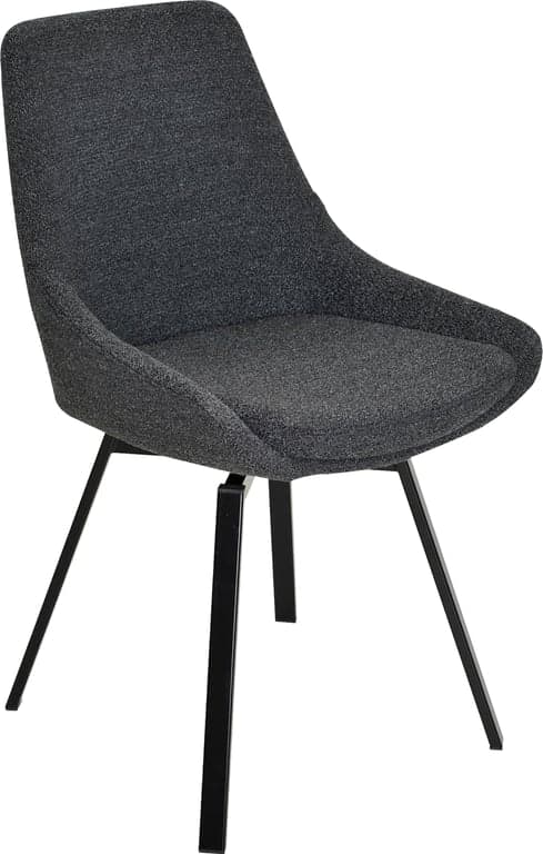 Bilde av Nora spisestol  (Med sving, stoff Alpine svart med svarte ben)