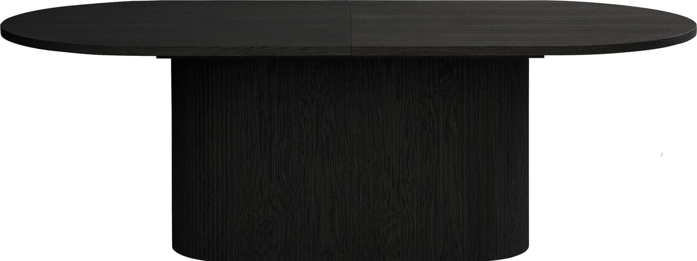 Bilde av Linea ovalt spisebord 220 x 102 cm ( m/syncrouttrekk, svartlakkert)