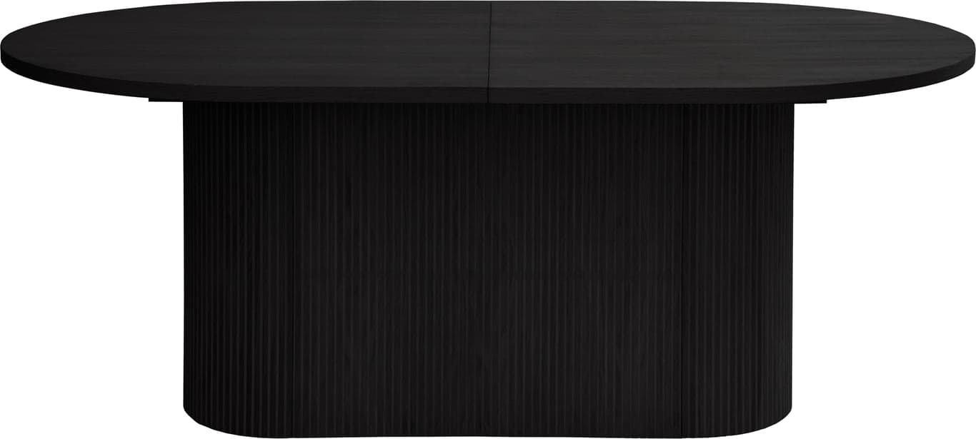 Bilde av Linea ovalt spisebord 180 x 102 cm  (m/syncrouttrekk, svartlakkert)