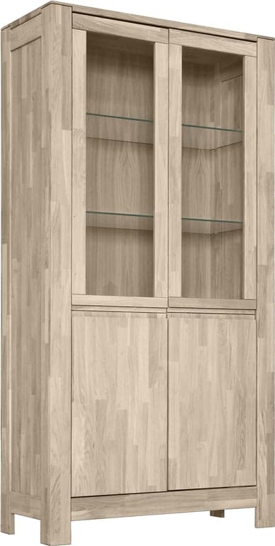 Bilde av Lugano vitrineskap (95 x 40, H 190 cm, gråoljet heltre eik)